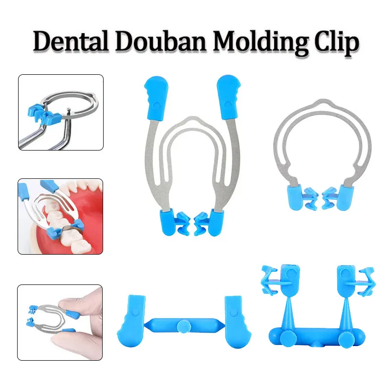 Dental Matrix Sectional Contoured Matrices Kit Metal Spring Clip Rings with Clamps Wedges
