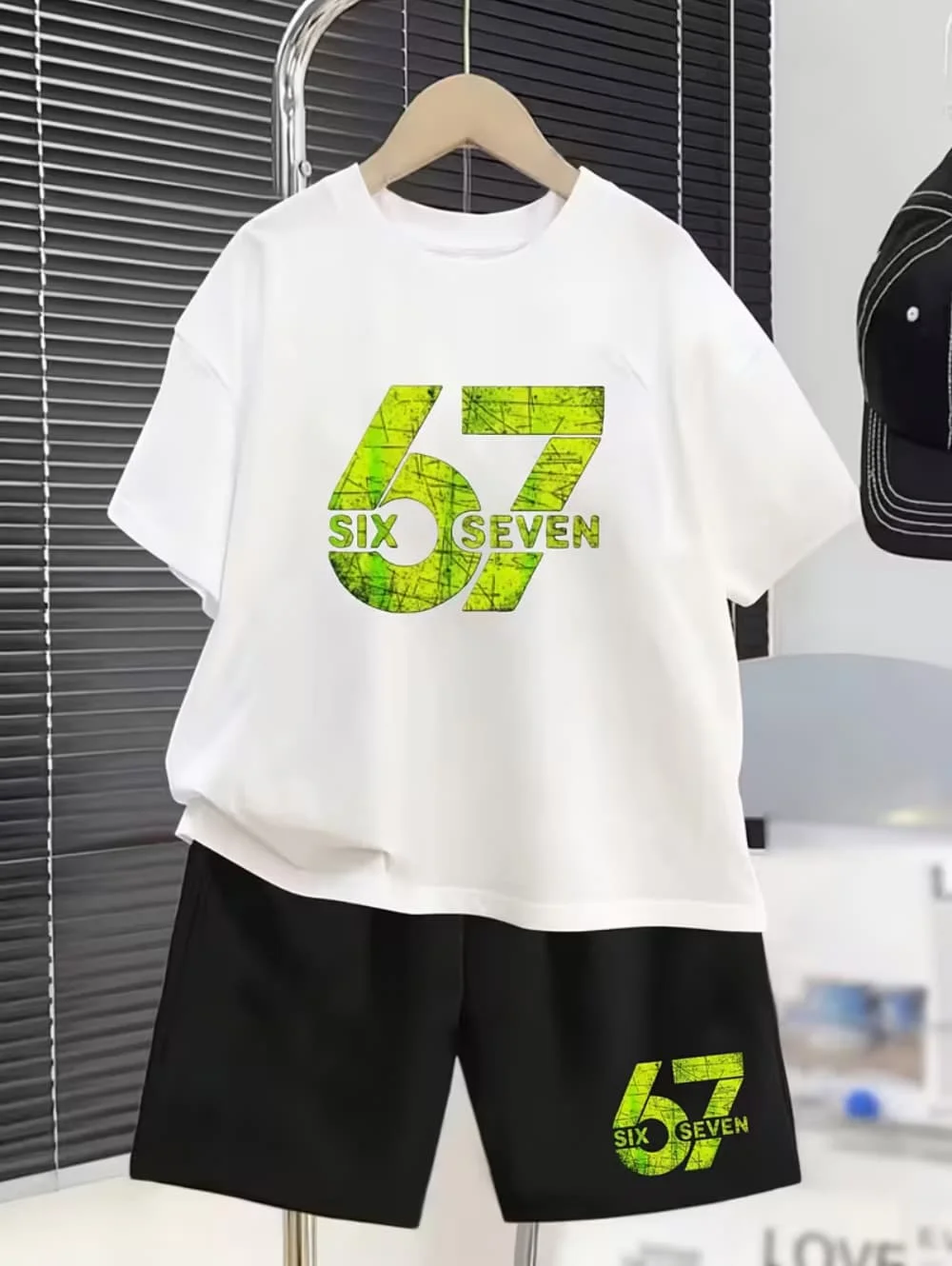 New Cool 67 Funny 3D Print Kids T-Shirt Shorts Set Fashion Children's Clothes Casual Boy Girl Short Sleeve Shorts Football Sets