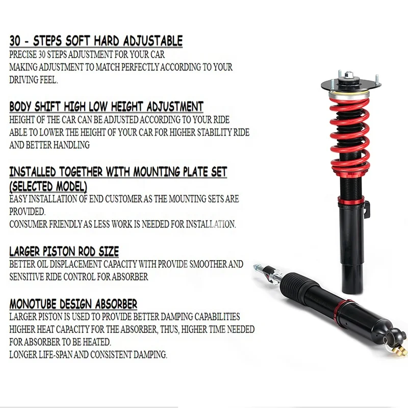 Adjustable Monotube Coilovers Shock Absorber for FC 2016 Manufacture Lower Price