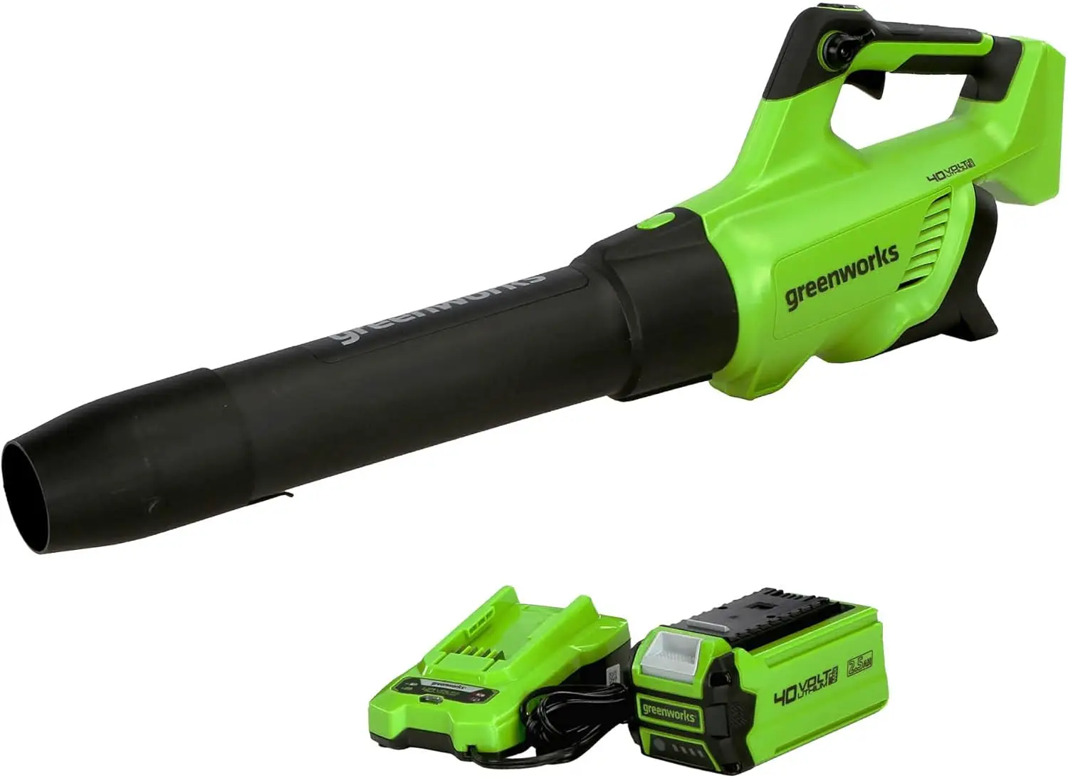 

40V (120 MPH / 500 CFM / 75+ Compatible Tools) Cordless Axial Leaf Blower 2.5Ah Battery and Charger Included