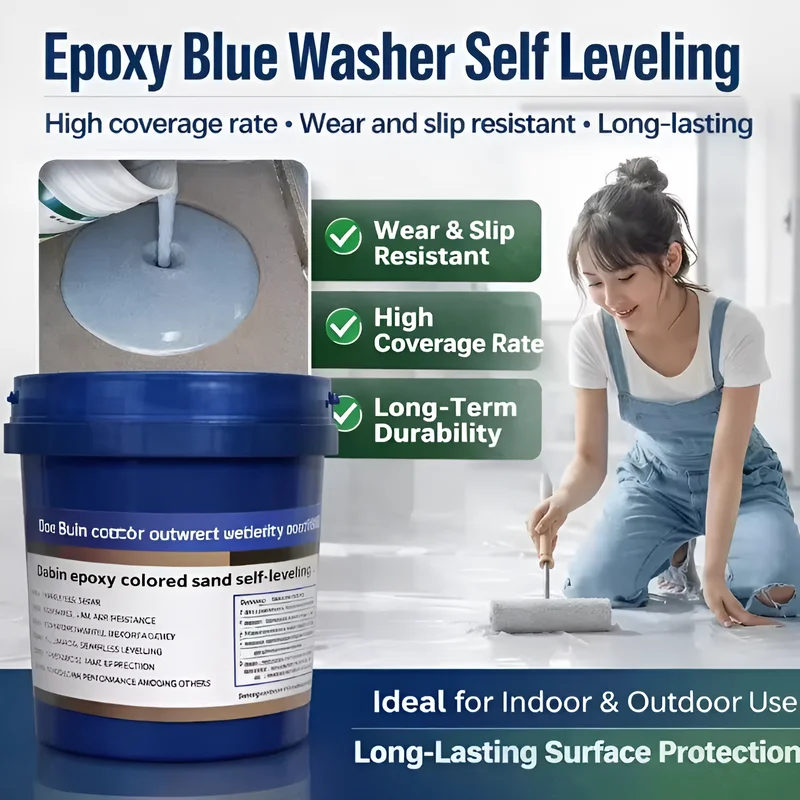 

500g Self-Leveling Epoxy Floor Paint Wearresistant Nonslip Colored Sand Imitation Marble Paint for Indoor and Outdoor