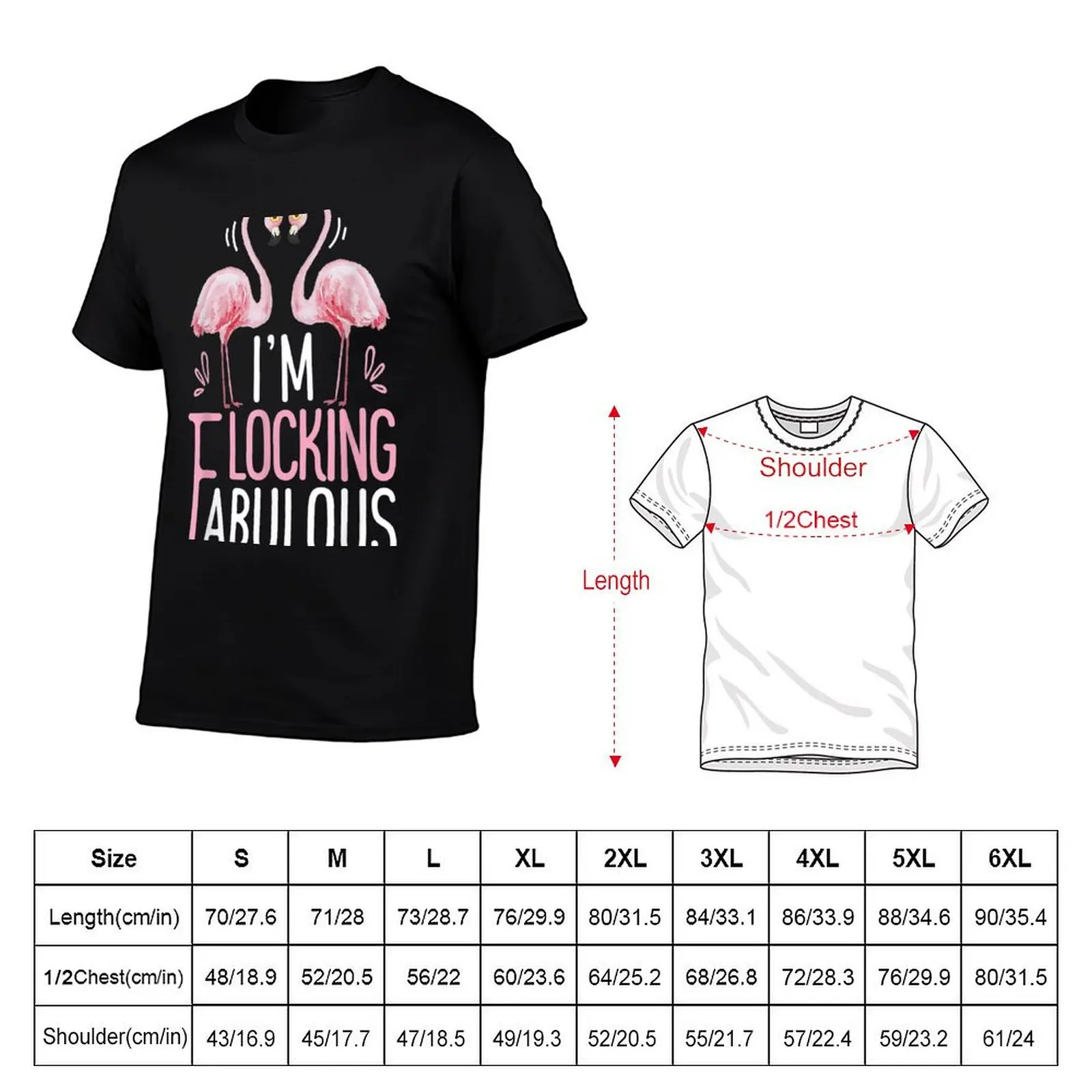 I'M Flocking Fabulous Pink Flamingo Funny Summer Tee T-Shirt Trendy Casual Short Sleeve Shirt