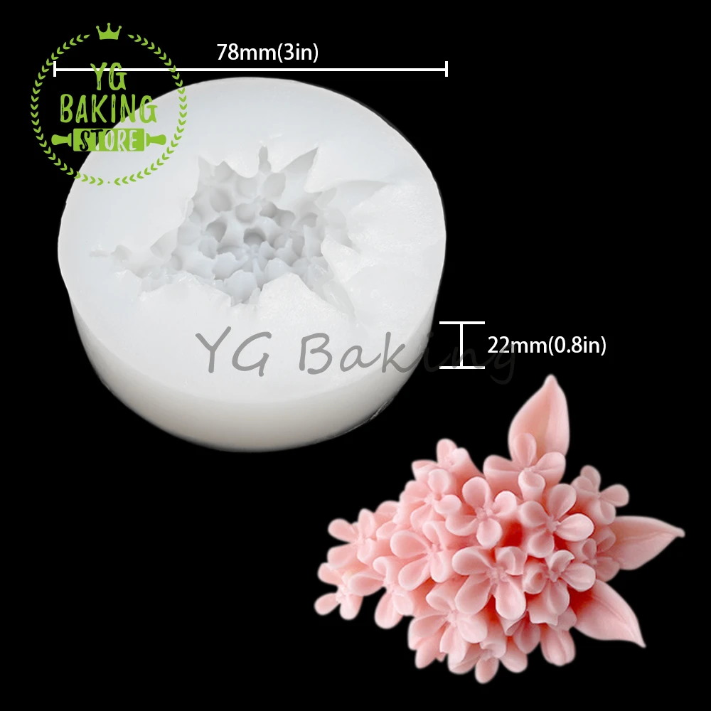 3D Lilac Flower Cluster Aromatherapy Gypsum Silicone Mould DIY Candle Model Fondant Chocolate Mold Cake Decorating Tool Bakeware