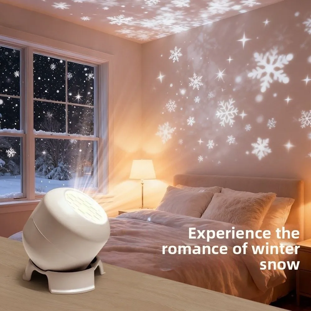 Rotating Ocean Projection Night Light USB Rechargeable Dynamic Projector Party Ambient Light Snowflake Ocean-Themed