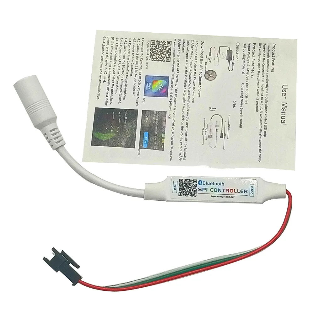 Pixel Fluindo LED Light Band Controller, Bluetooth Fantasma, WS2811, WS2812B, DC 5-24V