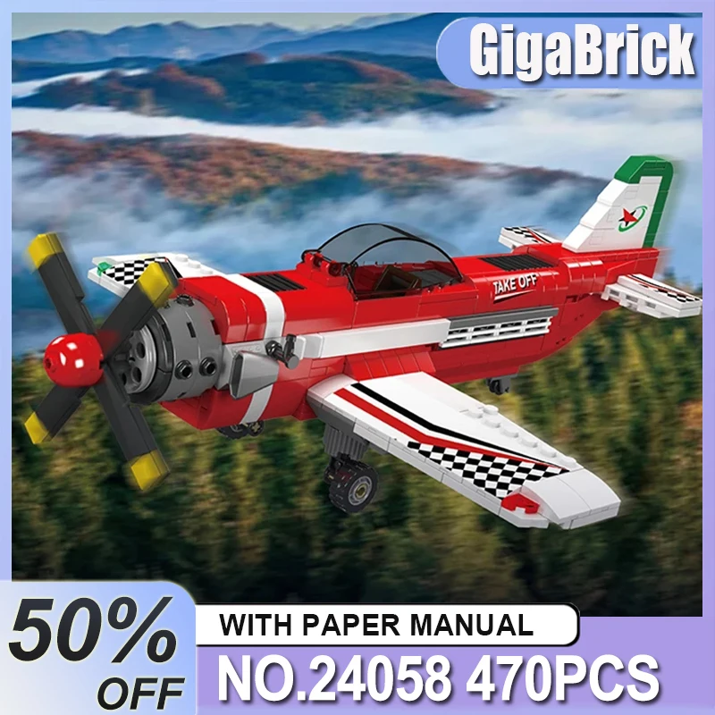 

MOULD KING 24058 MOC Technical City Sports Racing Airplane Model Building Block Brick Puzzle DIY Toy Assembly Chrismas Gift Kids