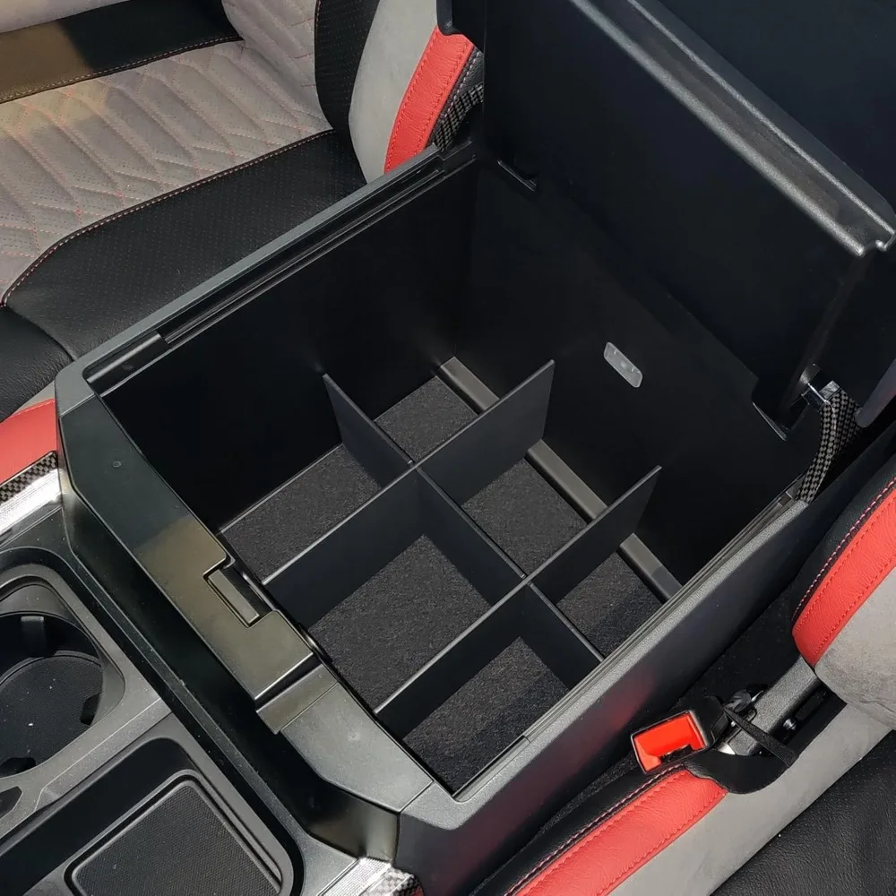 

TACOBRO Center Console Organizer for Ford 2023 2024 Ford F250 F350 F450 Center Console Armrest Dividers Tray Interior Car Box