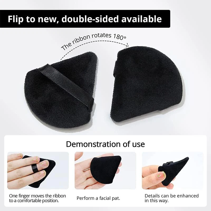 10Pcs New Soft Cotton Triangle Powder Puff Washable Velvet Sponge Face Powder Puff Face Cosmetics Puff Makeup Accessories