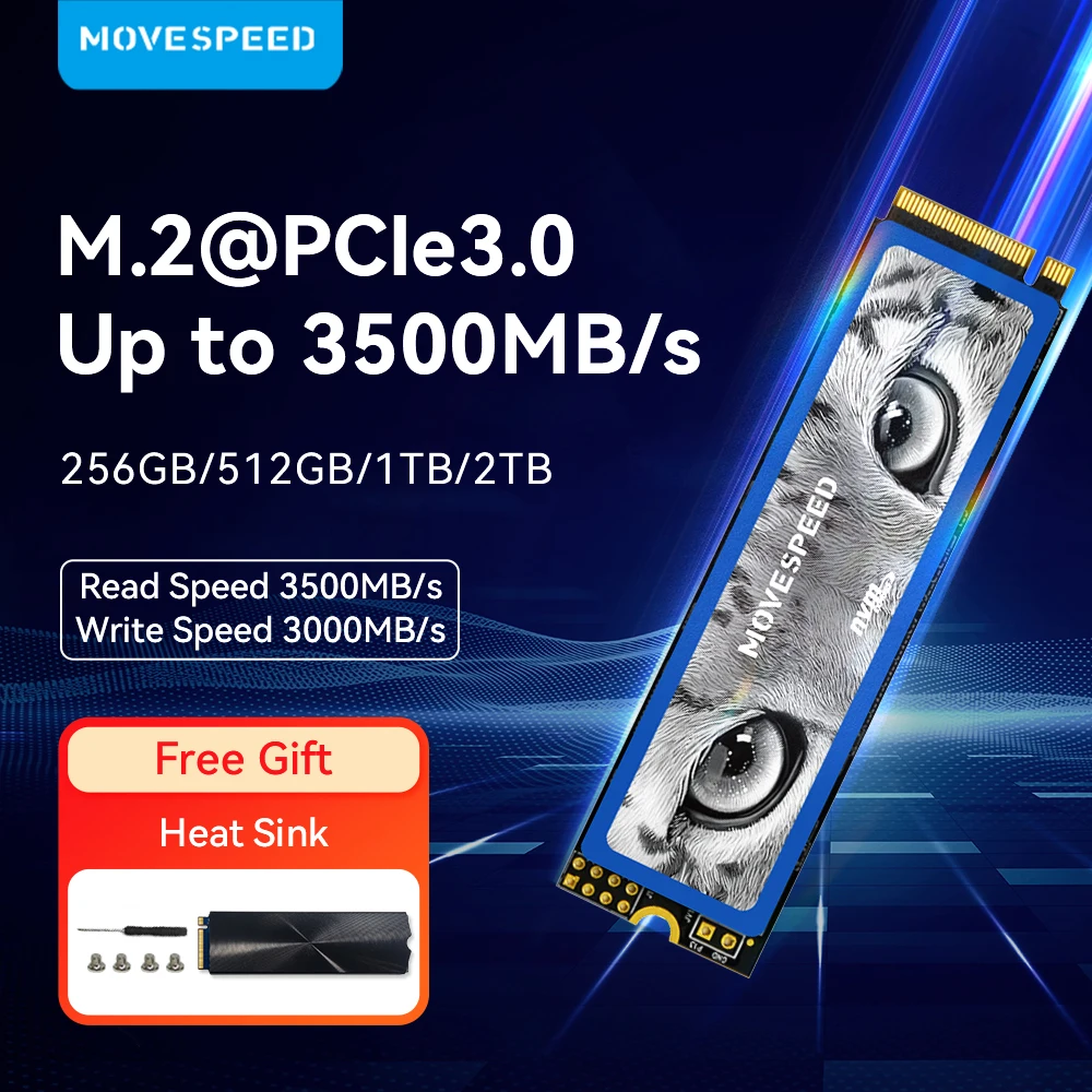 MOVESPEED 내장 솔리드 스테이트 드라이브, 3500 MB/s SSD NVMe M.2 2280, 2TB 1TB 512GB 256GB, M2 PCIe 3.0x4 2280 SSD, 노트북 PC용 