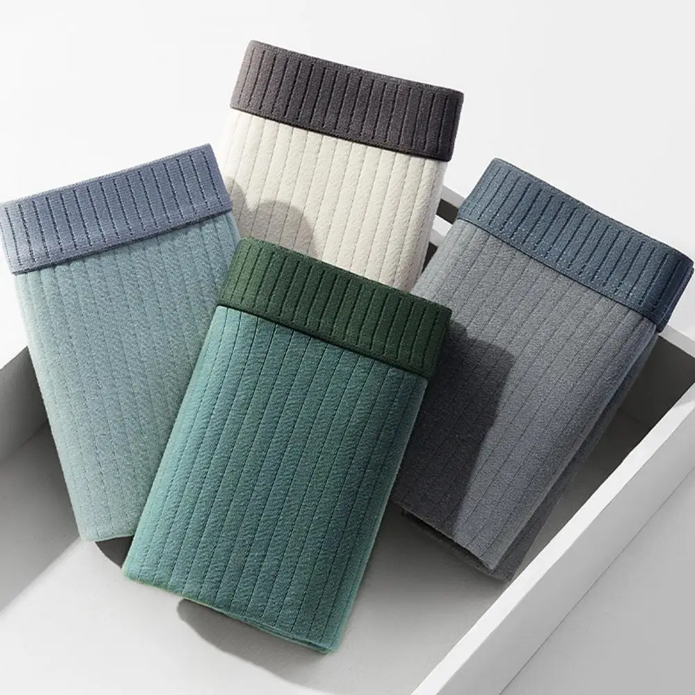 

Мужское нижнее белье-боксеры, эластичные U-выпуклые шорты со средней талией, трусы в стиле пэчворк, цветные U-выпуклые трусы в рубчик