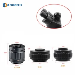 CTV Converter 1X 0.35X 0.5X C mount Lens Adapter Focus Adjustable Camera Installation C mount Adapter to Trinocular microscope