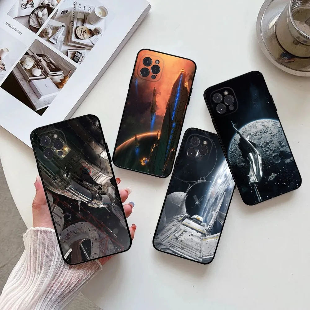 Spaceship Phone Case  For IPhone 16,15,14,13,12,11,Pro,Max,Mini,8,7,Plus,SE2,X,XR,XS,MAX Silcone Soft Covers