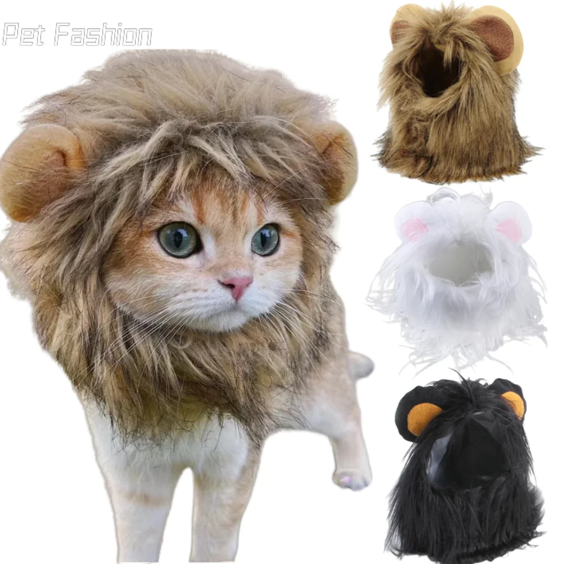 NEW Cute Lion Mane Cat Wig Hat for Dogs and Cat Small Dog Pet Cat Decor Accessories Lion Wig Fancy Hair Cap Pet Supplies