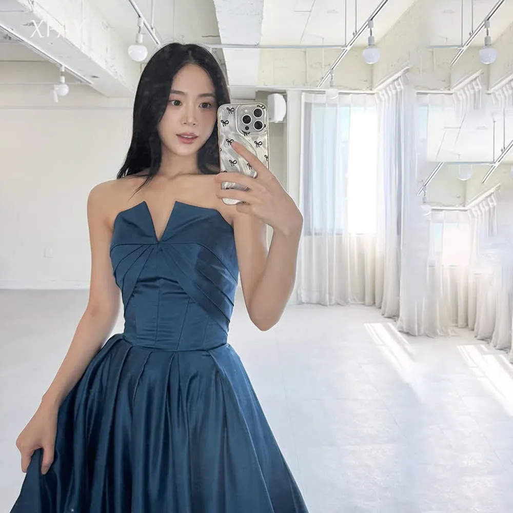 

XPAY Navy Blue Evening Dress Women's Prom Party Dresses Special Occasions Elegant Ball Gowns Gala Robes De Cocktail Customized