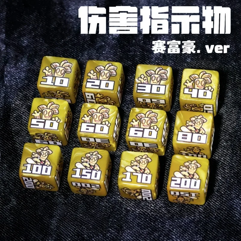 

Ptcg Card Game Gholdengo Damage Indicator Multi-sided Dice Storage Box Set Forward and Reverse Dice Used Board Game Special Toy