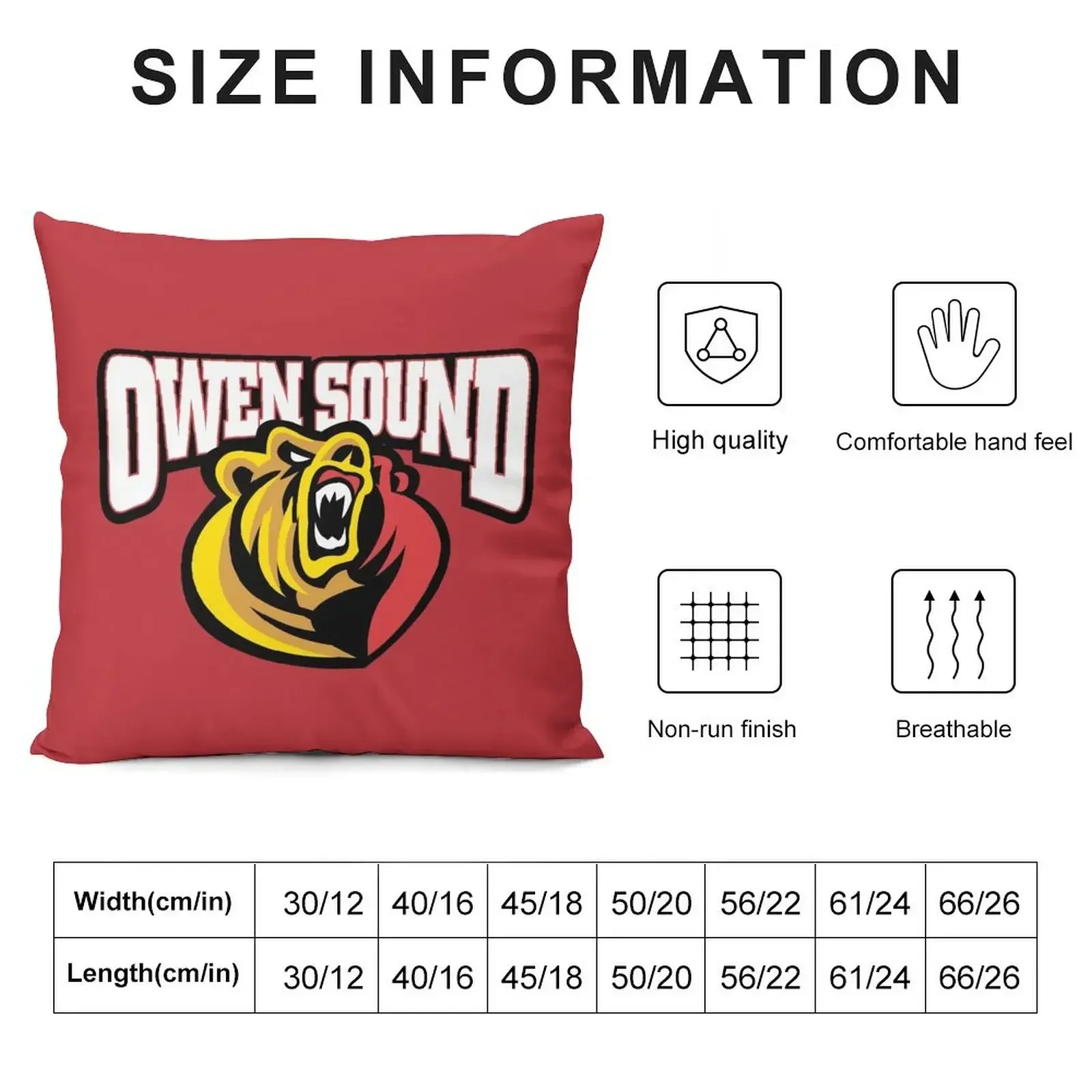 Owen Sound Attack Throw Pillow Decorative pillow case Pillows Aesthetic Sofa Decorative Covers pillow