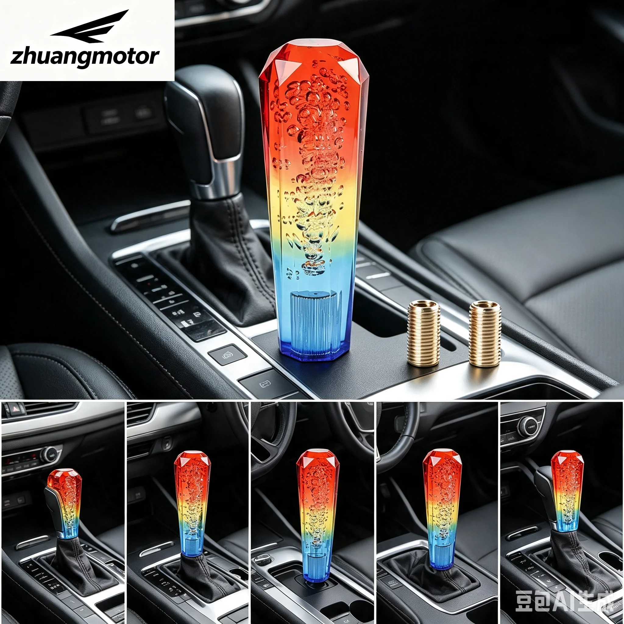 15cm 3 Colors Car Resin Auto Manual Gear Shift Knob Shifter Head Stick Crystal Transparent Bubble Replacement Handle Lever AT
