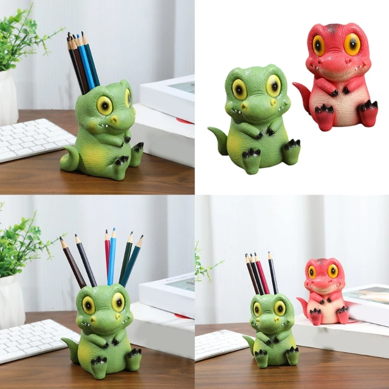 

Держатель для карандашей в виде динозавра, полимерный держатель для ручек, компактная чашка для карандашей, контейнер для ручек, держатель с дистанционным управлением для украшения стола