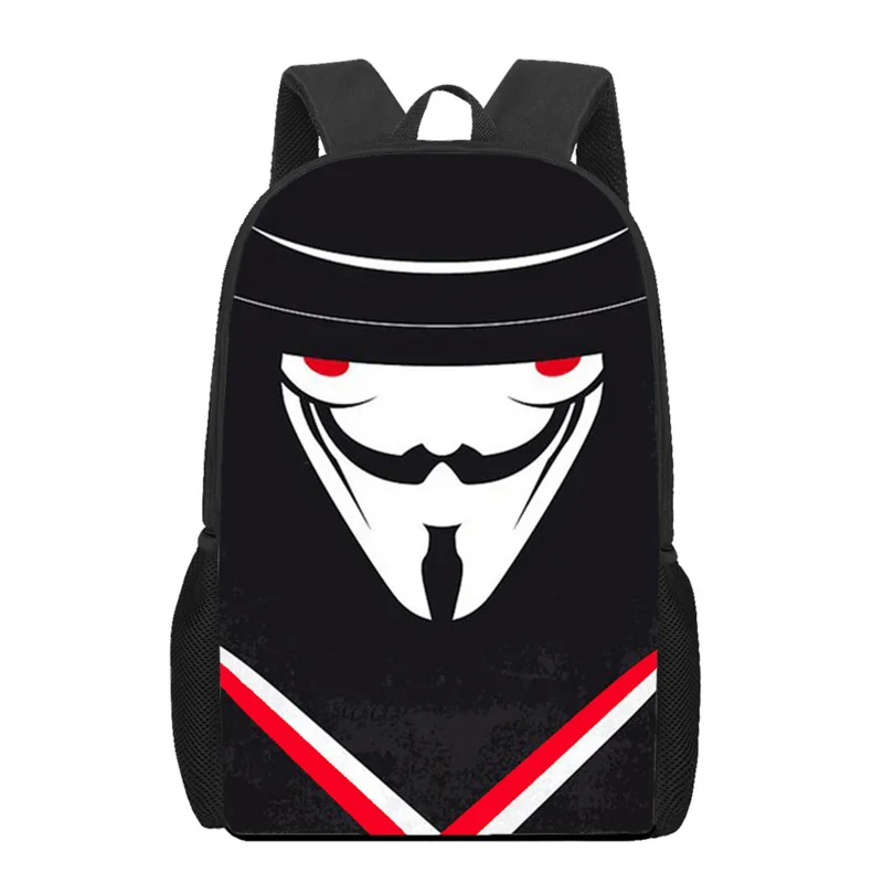 V for Vendetta Print PleBag for Kids Boys and Girls, Teenager Initiated Backpack, Casual Travel Storage Rucksack, Laptop Bags