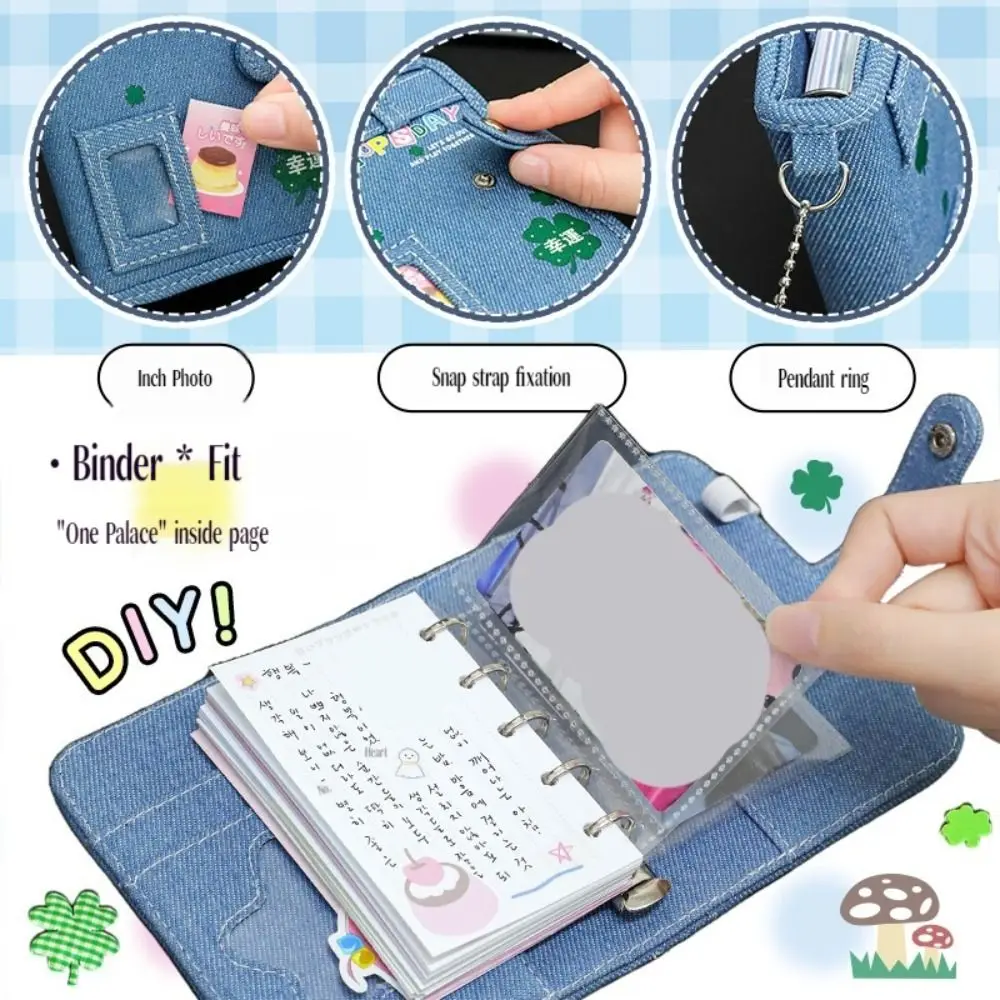 Portable Y2K Style M5 Loose Leaf Notebook Multi-function Handmade Star Card Holder Retro Ins DIY Binder Journal Book Girls Gift