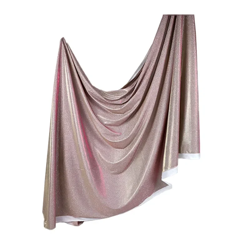 Colorful Glitter Fabric By The Meter for Wedding Decoration Costume Fashion Design Diy Sewing Cloth Soft Shiny Textile Gold Pink