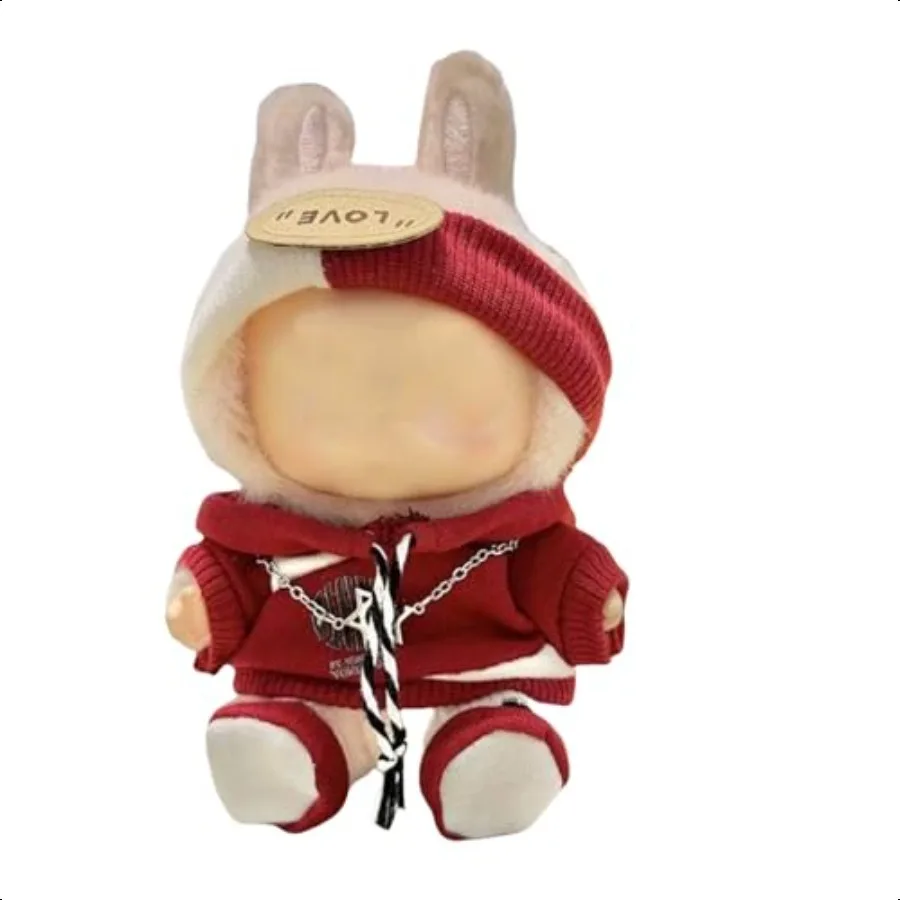 

17cm Clothes Set NO Doll Hat Overalls Set Doll Clothes Suitable for Dolls Accories (Style E)