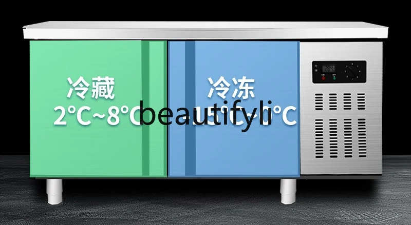 

Stainless Steel Dual Temperature Cabinet Workbench Freezer Kitchen Bedroom Operation Table Fresh Preservation Freezing