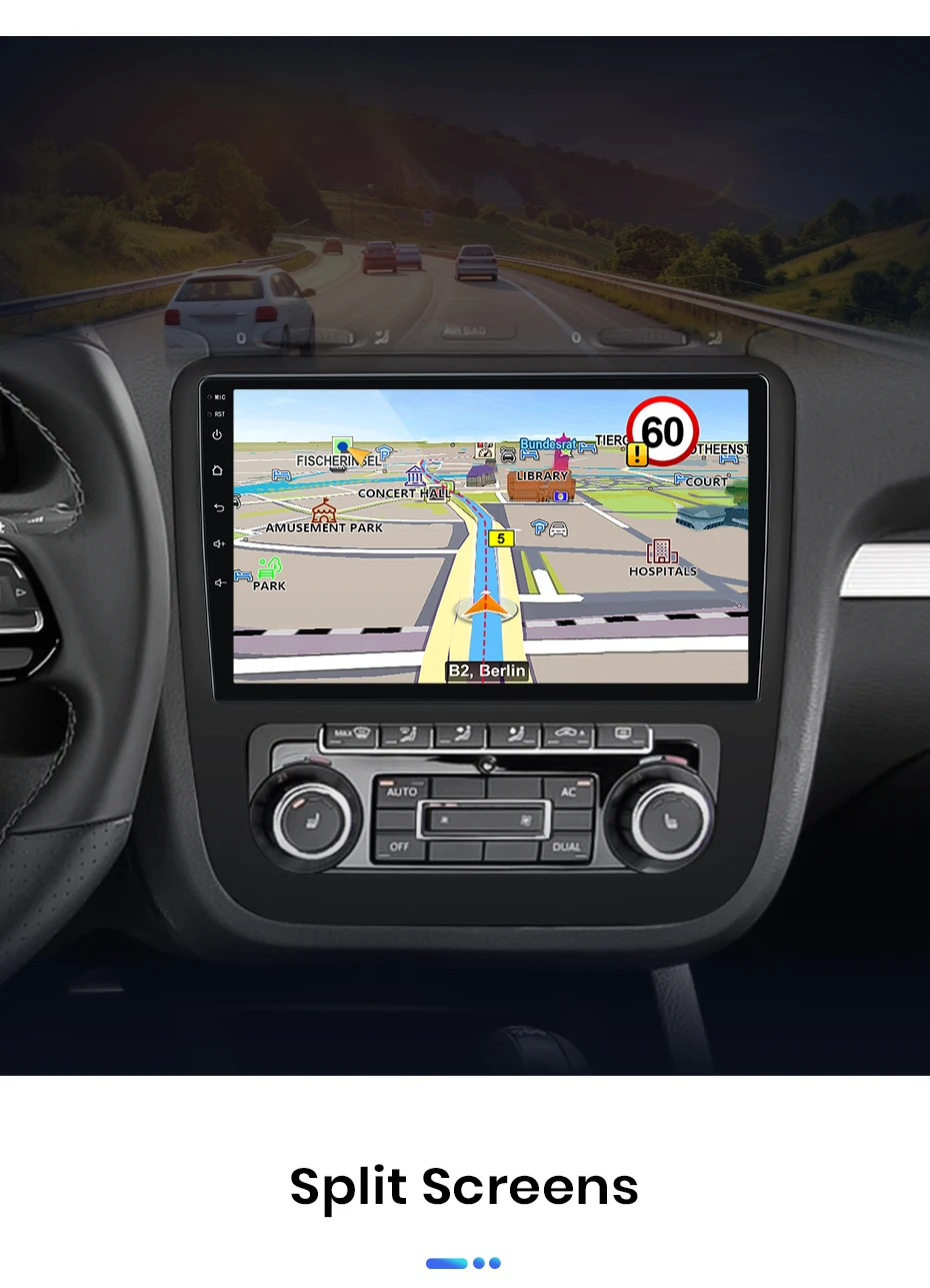 Junsun Autoradio für Volkswagen Scirocco 2008-2013 mit CarPlay, Android Auto, FM, RDS, DSP, BT, GPS-Navigation, Lenkradfernbedienung, HD IPS Touchscreen, Plug & Play Multimedia-Player, Freisprechfunktion, Original-Autostil-Haupteinheit – Detail 18
