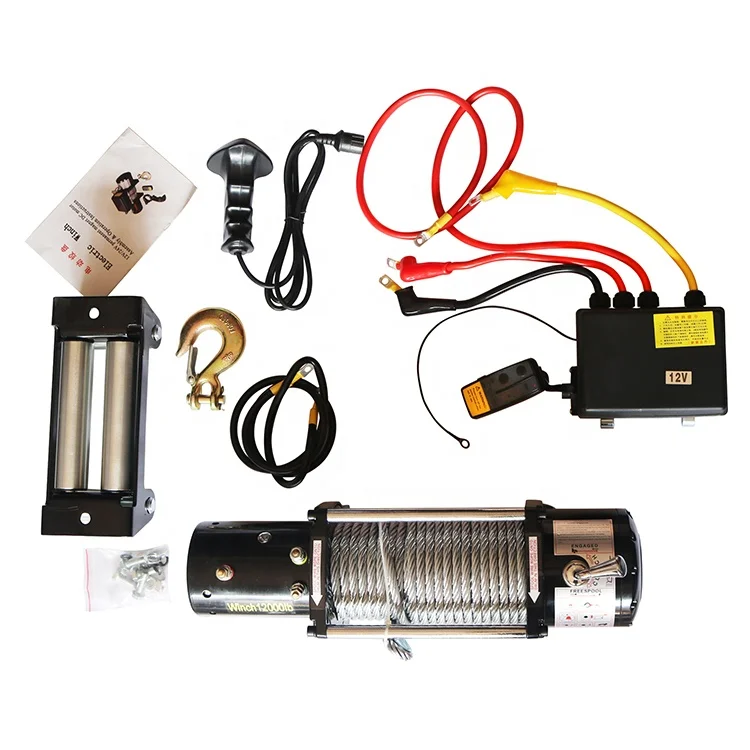 12v 2000lb  Vehicle  Truck Crane Pick up Lifting Electric Winch