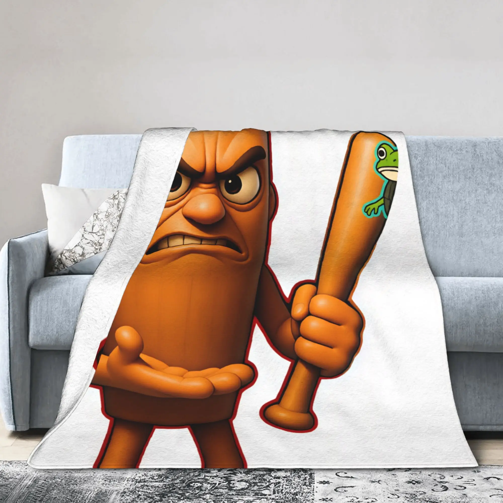 Angry Tung Blanket Quality Warm Soft  Throw Blanket Spring Picnic Living Room Pattern Bedspread