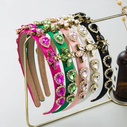 Versatile Baroque Internet Red Hair Band WithBee Inlaid Rhinestones, Bright and Thin Edged Headband for Europe and America