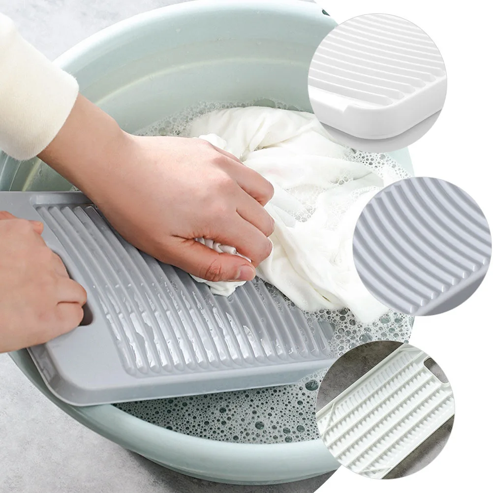 

2Pcs Thickened Washboard for Laundry Household Use Plastic Anti-Skid Washing Scrubbing Board Clothes Hand Wash Tool