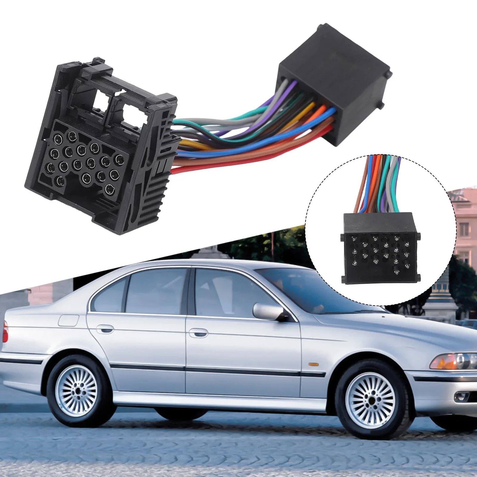 17-Hole Extension Cable Extension Cable Adapter Fit For BMW E39 Fit For BMW E46 Non-deformation Design Car Audio Enhancement