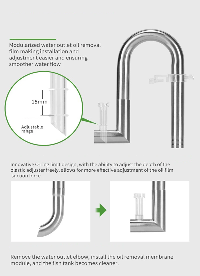 Fish Tank Inlet and Outlet Filter Stainless Steel Tube Extendable Component Anti Fish and Shrimp Aquarium Filter Accessories