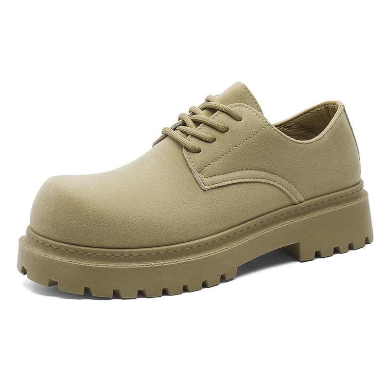 

Versatile breathable big toe derby casual shoes for men, thick soled trendy shoes for men, motorcycle shoes for men
