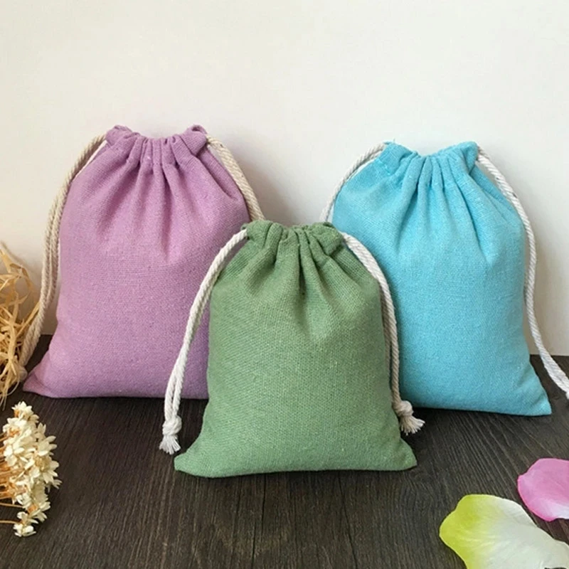 Cotton Gift Drawstring Bags 8x10cm 9x12cm 10x15cm(4