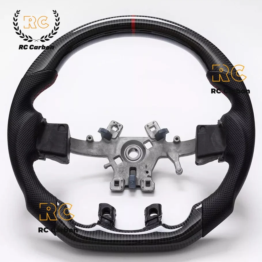 

Real Carbon Fiber Sport Racing Perforated Steering Wheel Fits For 2012-2018 Dodge RAM 1500 2500 3500 Without Heated