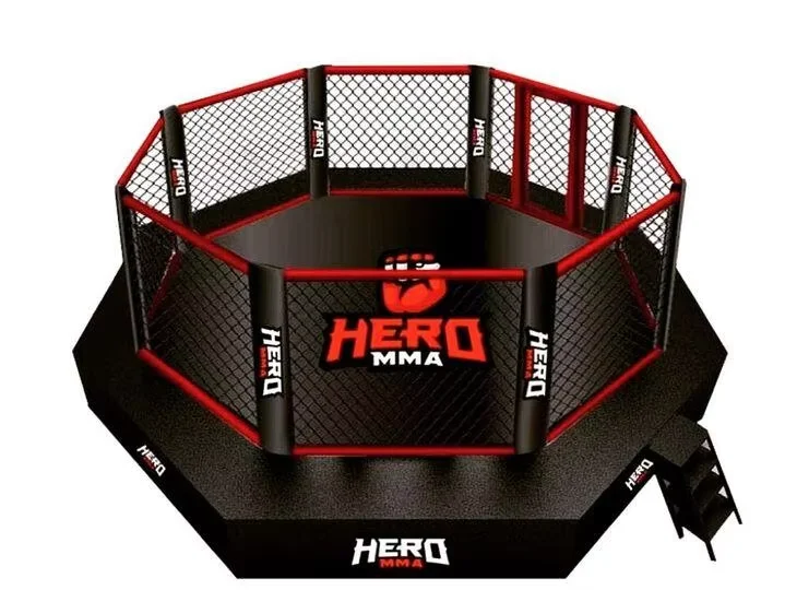Competition Boxing Ring MMA Cage Wrestling Cage 6m*6m*50cm Logo Printing Customize Size Available For Export