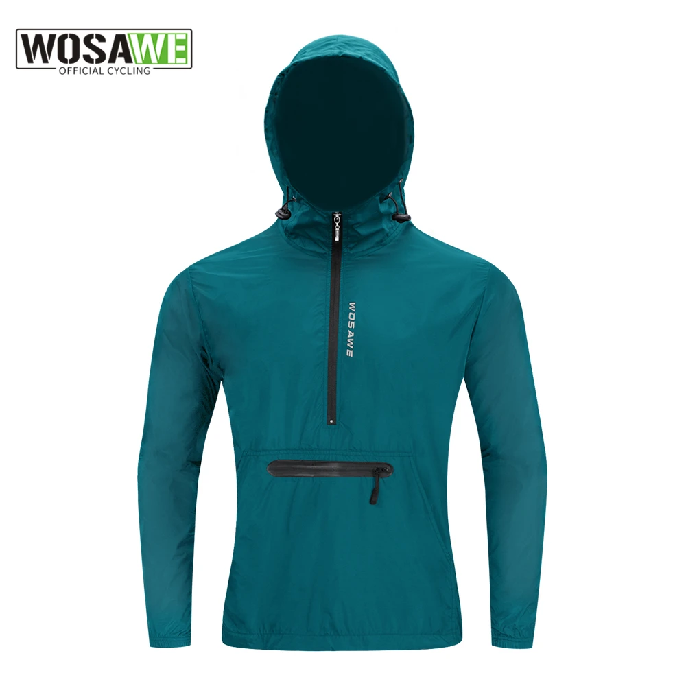 

WOSAWE Waterproof Cycling Jacket Reflective Men MTB Bike Wind Coat Road Bicycle Windbreaker Vest Ropa Ciclismo Back Pocket