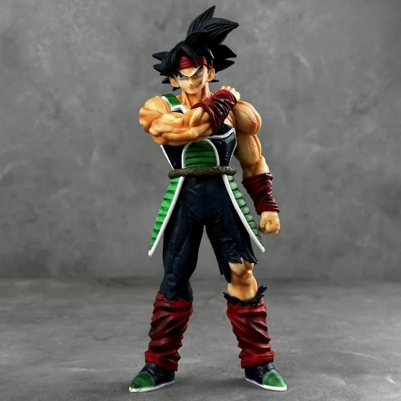 24cm Anime Dragon Ball Super Saiyan Badak Double Head Carving Scene Handmade Model Statue Ornament Toy Doll Gift Action Figures