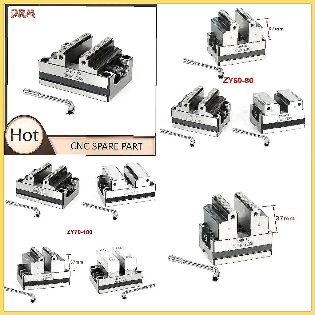 High Precision ZY60-80 ZY70-100 Four Axis Five Axis Turntable Fixture Self Centering CNC Vise Concentric Flat Nose Pliers