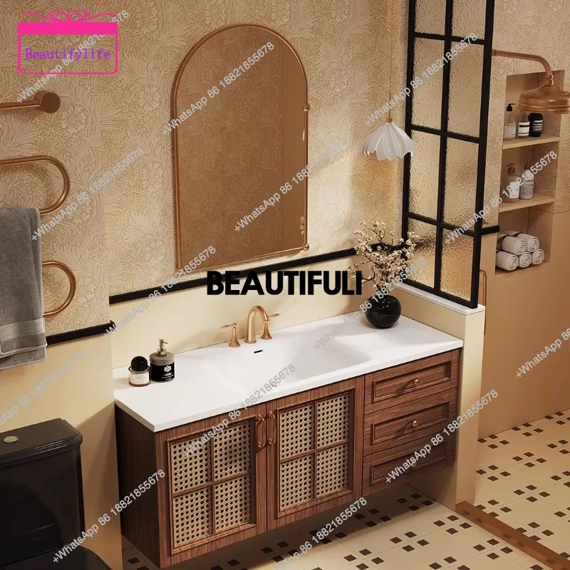 YL Luxury Floating Drawers Bathroom Cabinet Sink Mirror Orgnizer Vanity Restroom Cabinet Toilet Storage Mobile Da Bagno Furnit
