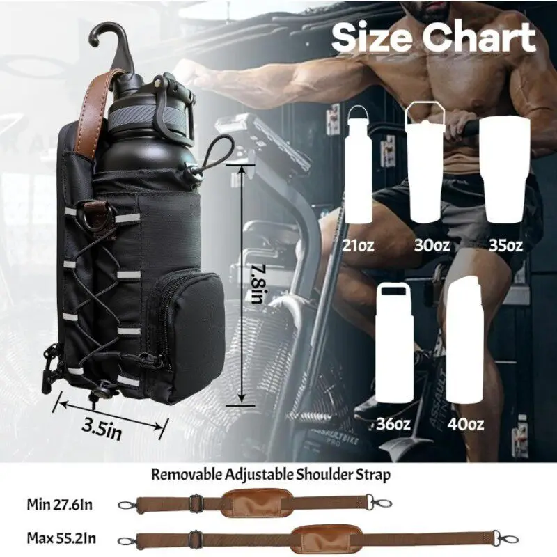 Magnetic Gym Bag Portable Water Bottle Bag for Gym With Magnet Large Capacity Crossbody Carrier Bag Gym Accessories Storage