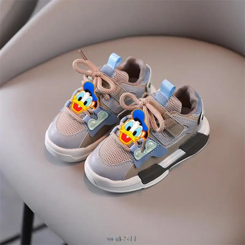 Disney Mickey Minnie çocuk sevimli spor ayakkabı bebek kız Sneakers çocuklar yürümeye başlayan ayakkabı çocuk erkek açık rahat ayakkabılar