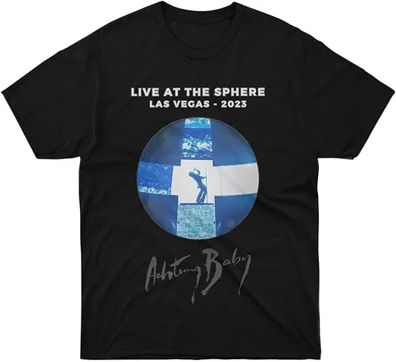 U2 - LIVE SPHERE - VEGAS 2023 T-shirt blacks summer tops customs design your own men clothing