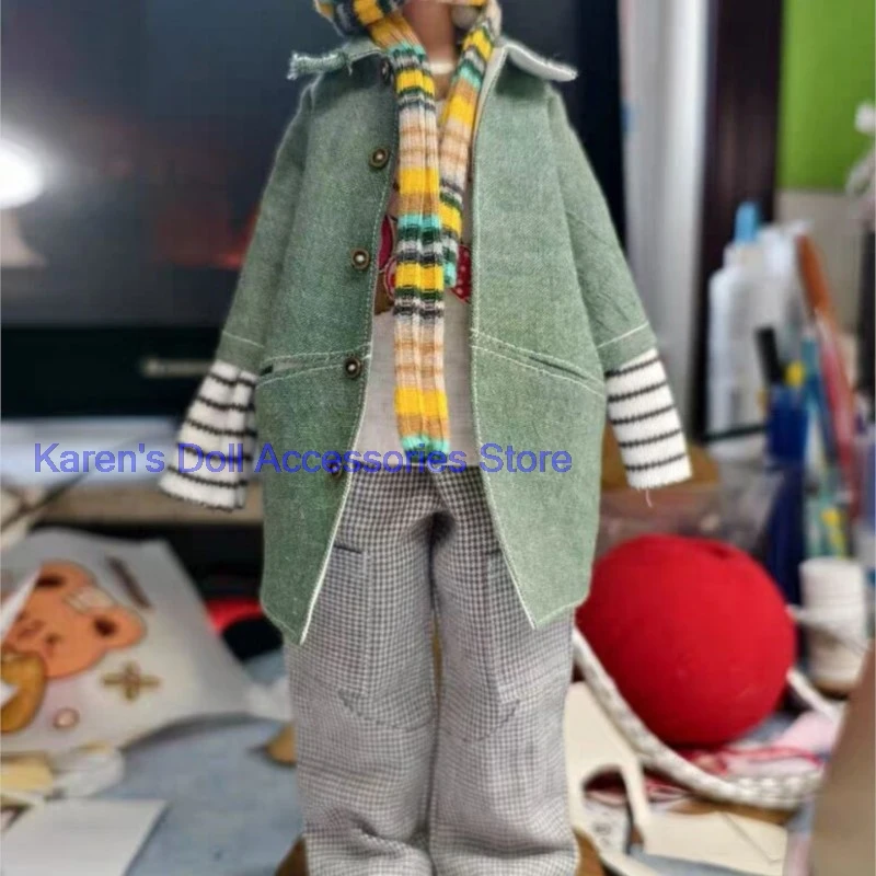 

Новинка 2026 года: комплект из 4 предметов (пальто, футболка, брюки, шарф) для кукол Blythe/Landoudu (подходит для Lulu, ymy24, Ob22, 24, 26, Zone, Jenny)