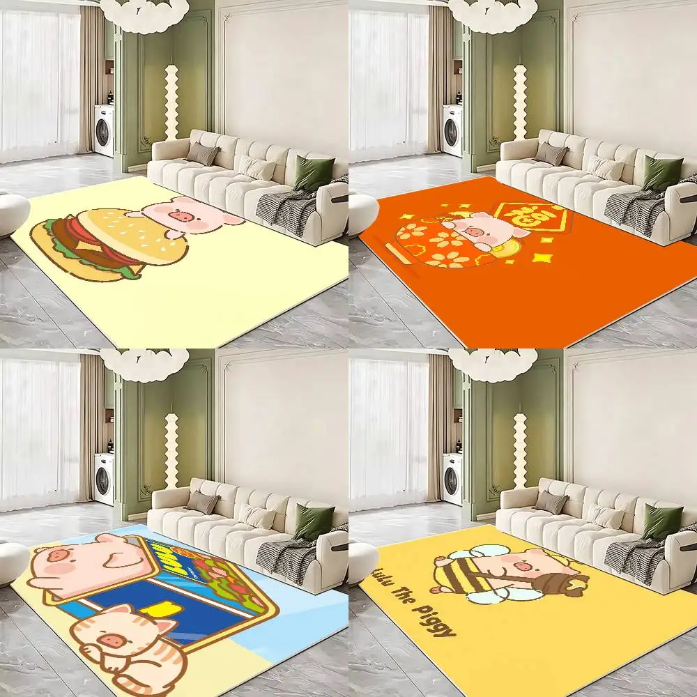 Cute LuLu piggy Floor Mat Bathroom Absorbent Mat Rugs Simple Door Dirt-resistant Mat Home Kitchen Mat
