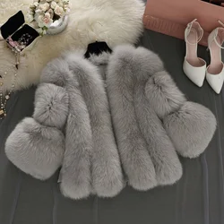 2024 New Autumn-winter Women's Coat Fur Coat Fashion Faux Fox Fur Coat Faux Fur Puffa Jacket Women's Fur Coat Simple And Noble