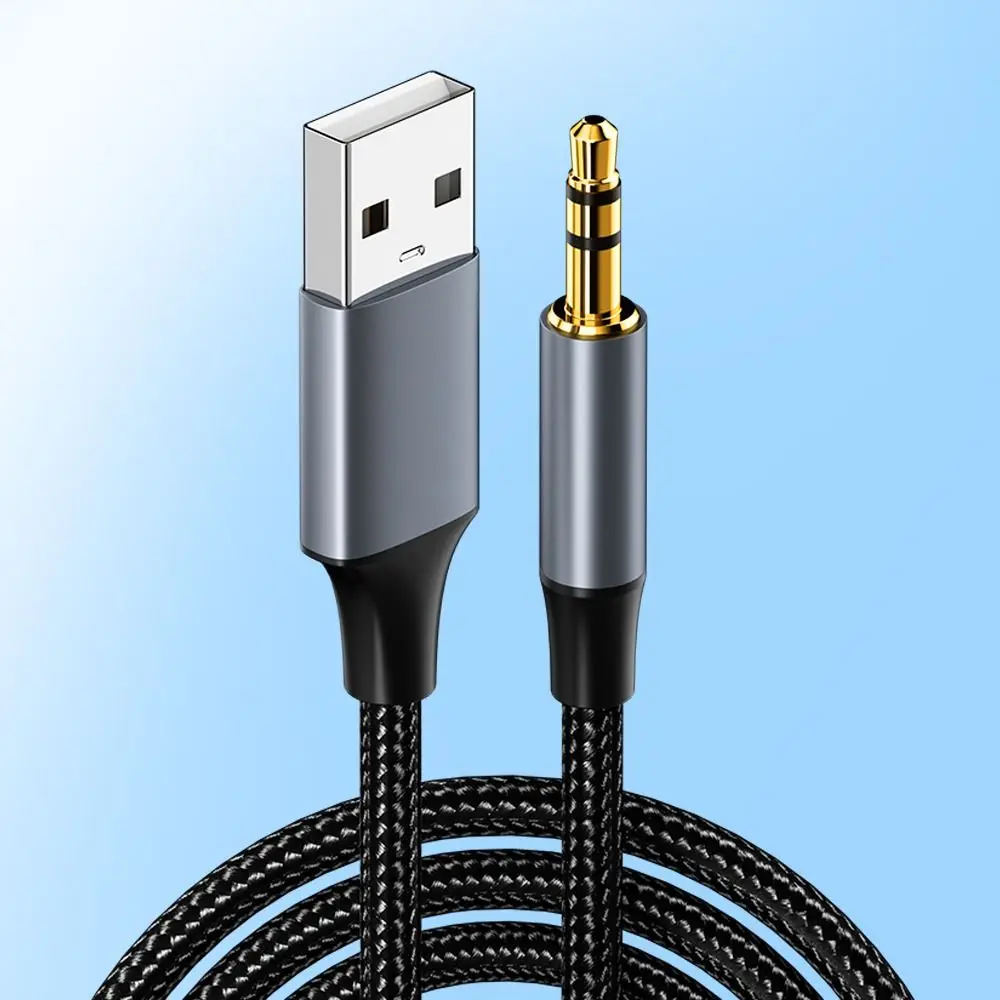 USB to 3.5mm Audio Cable Male to Male Stereo USB A to 3.5 Jack AUX Adapter Wire Headphone Speaker for Laptop PC TV Car