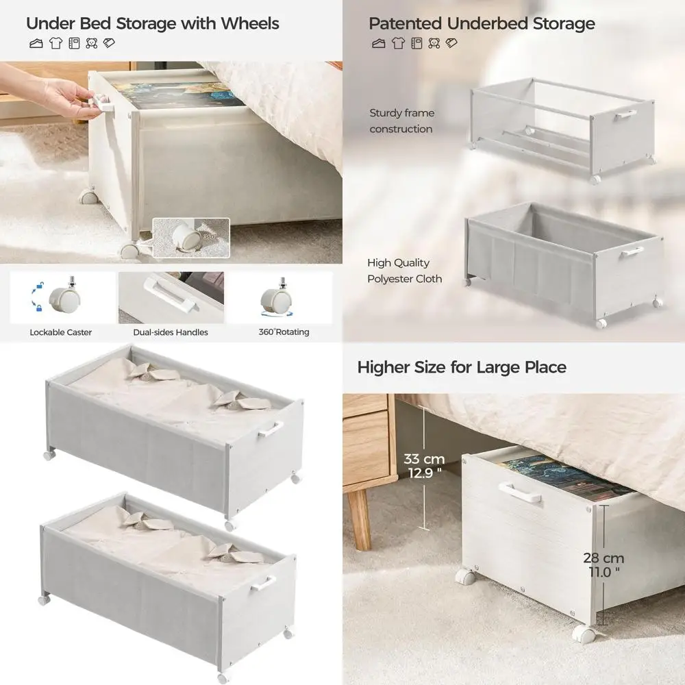 

Деревянный выдвижной ящик для хранения под кроватью, белый, объем 90 л, экономия места, подходит для четырехместных кроватей